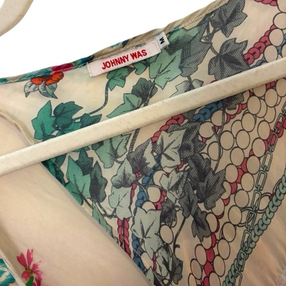 Johnny Was Silk Silvana Patchwork Garden Boho Maxi Dress Medium Luxe Floral - Picture 4 of 9